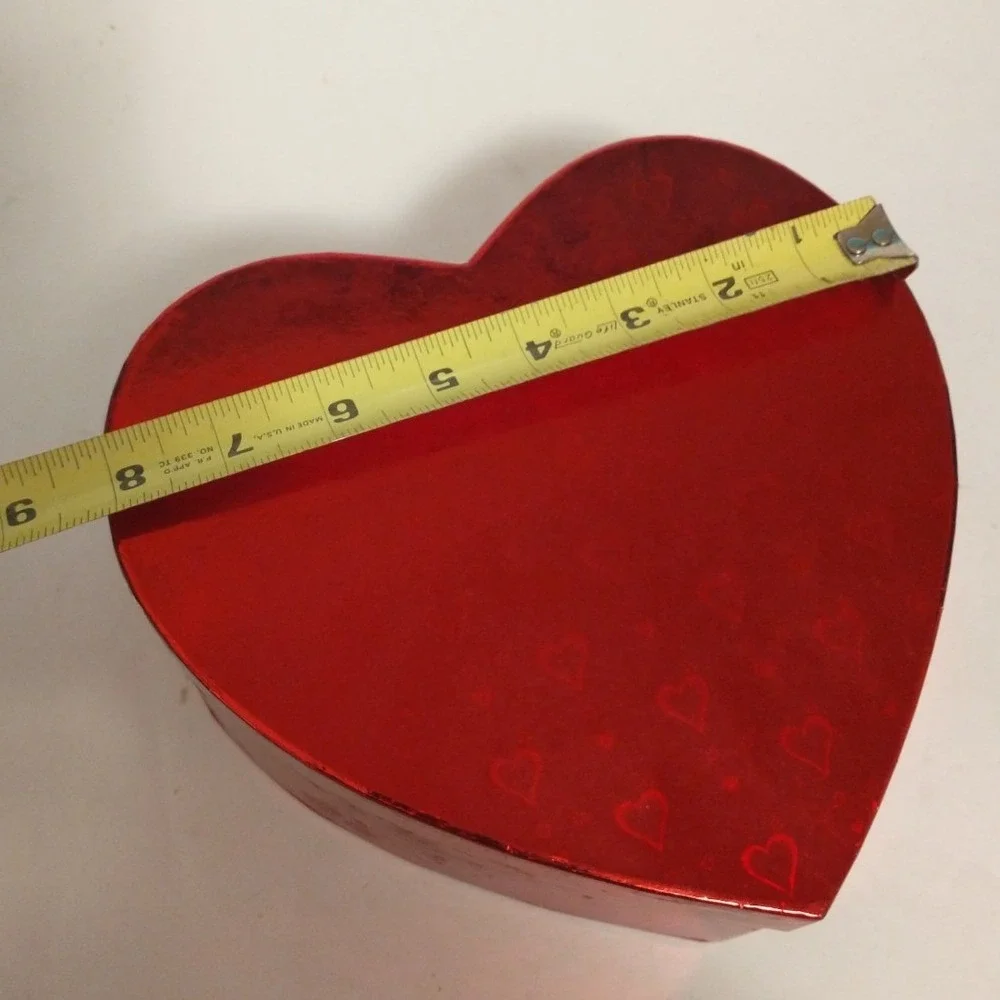 Just For You Glossy Red Heart Gift Box Reflective Wedding Favor Bouquet Romance